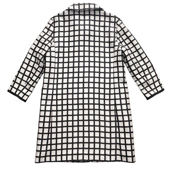 Ann Taylor Windowpane Jacquard Topper Jacket Coat White Black Size S - Picture 9 of 13